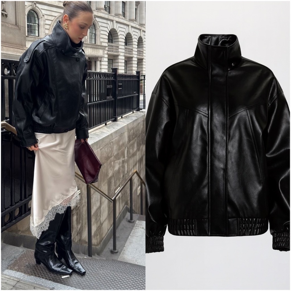 Oversized Faux Leather Jacket